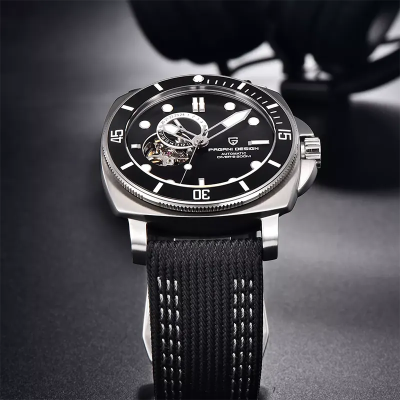 Pagani Design PD-1736 Open Heart Automatic Black Men's Watch